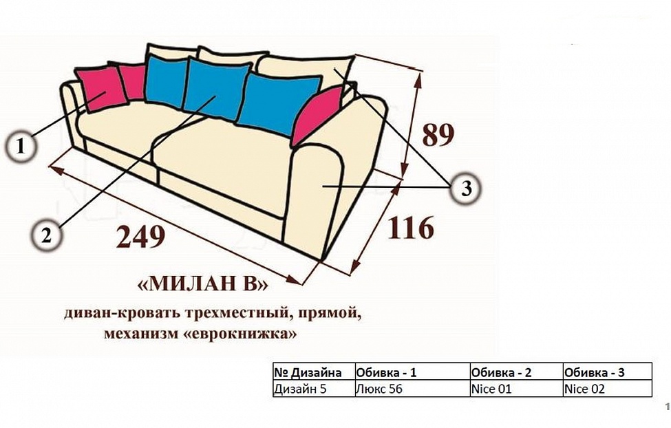 Диваны-кровати - изображение №9 "Диван-кровать Милан, Д5"  на www.Angstrem-mebel.ru