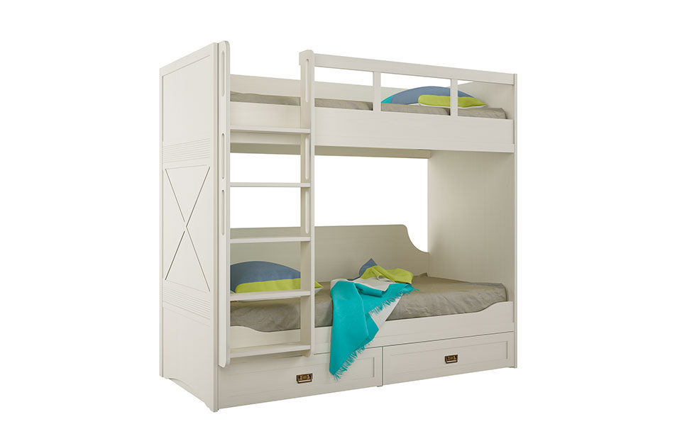 Детские кровати - изображение №5 "Кровать двухъярусная Кантри КА-840.25 (правая)"  на www.Angstrem-mebel.ru